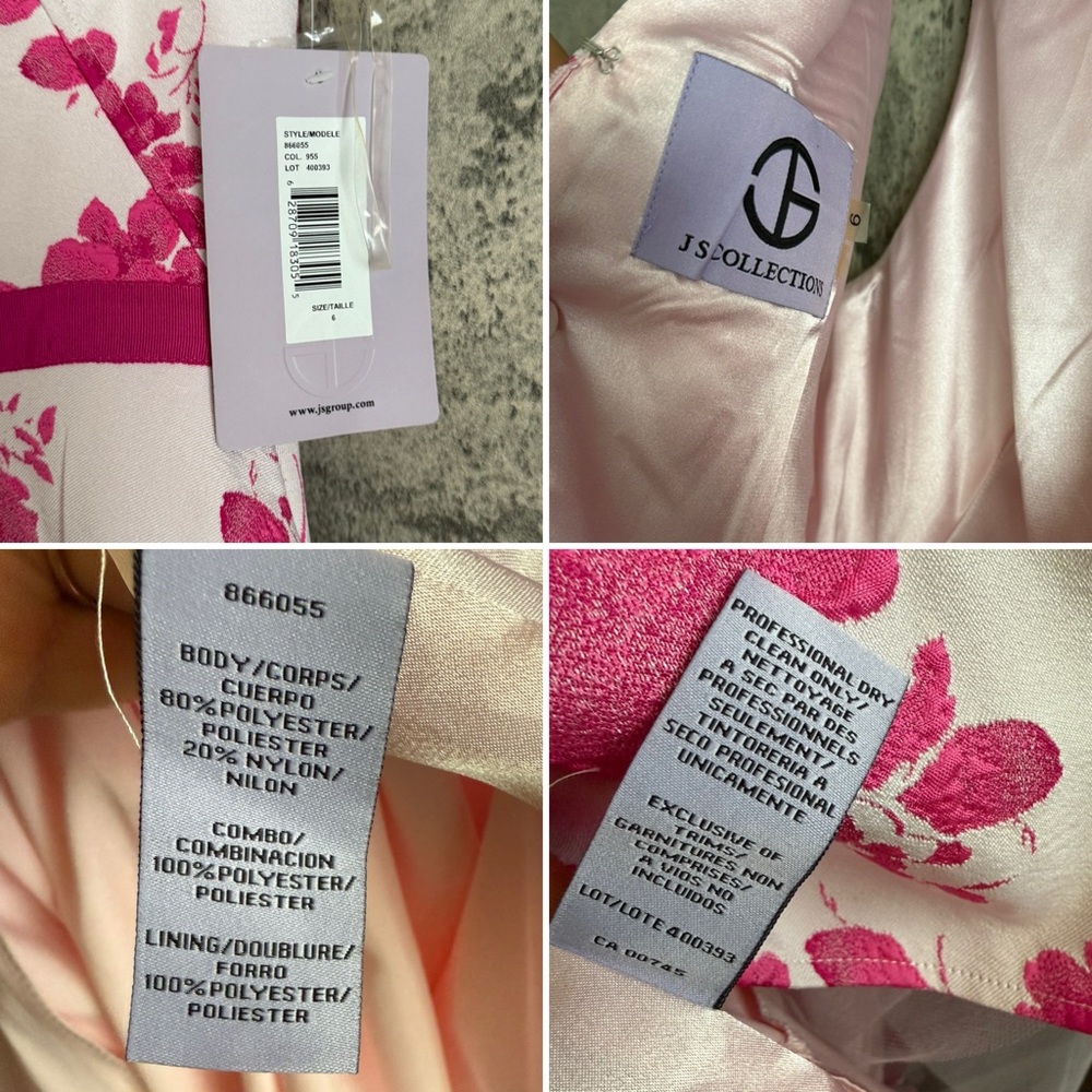 Floral Pink and White gown with pockets modest dress - Picture 5 of 10